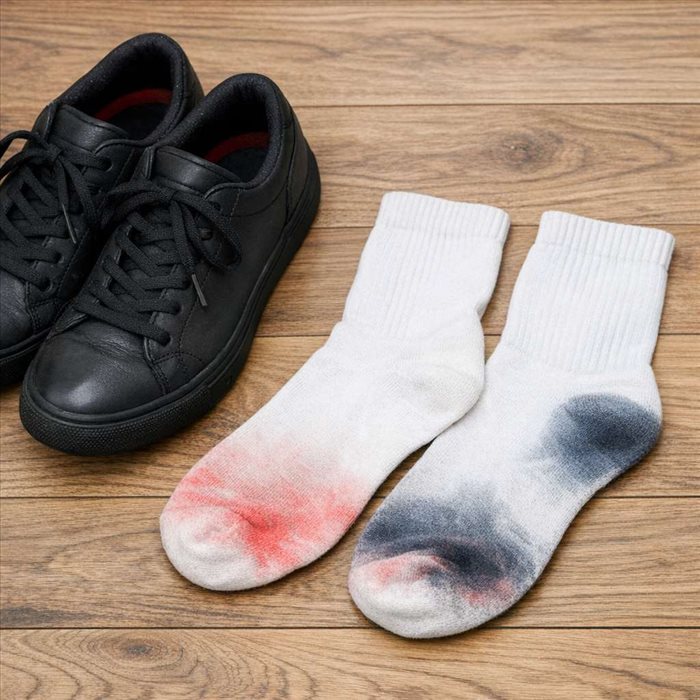 Pourquoi certaines chaussures déteignent sur les chaussettes ?
